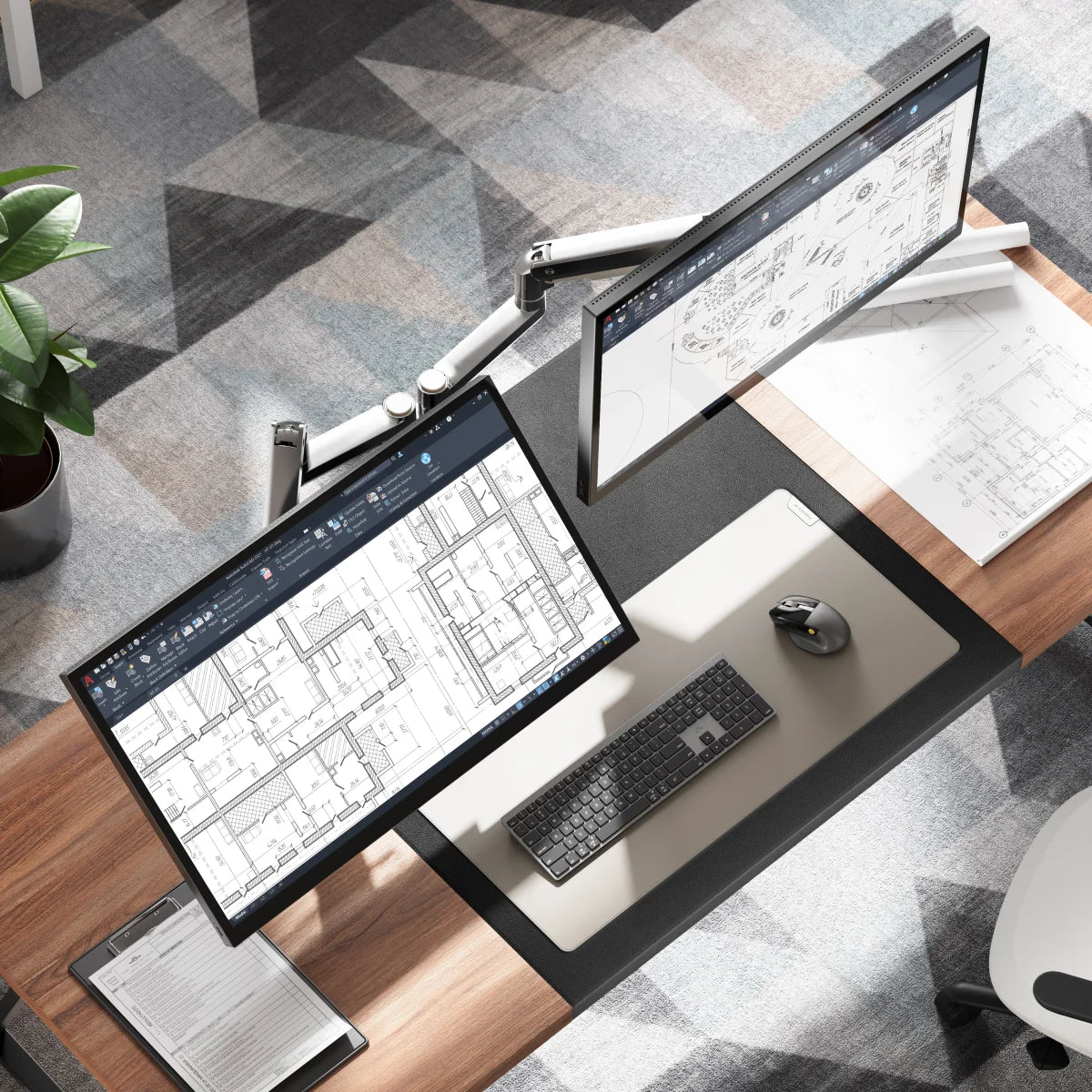 Flux Dual Flexible Monitor Arms for Two 17-35” Monitors