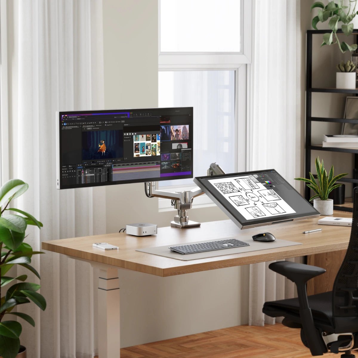 Flux Dual Flexible Monitor Arms for Two 17-35” Monitors