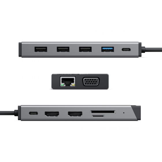 DV3 12-in-1 USB-C Dual Display Mini Dock