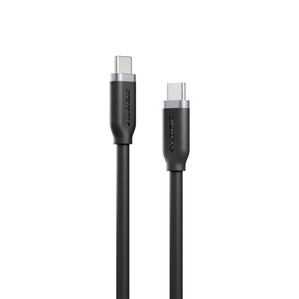 Câble USB-C Vers USB-C LinQ 80W - Silicone Flexible 1,2m, Charge Rapide Power Delivery 4A - Blanc