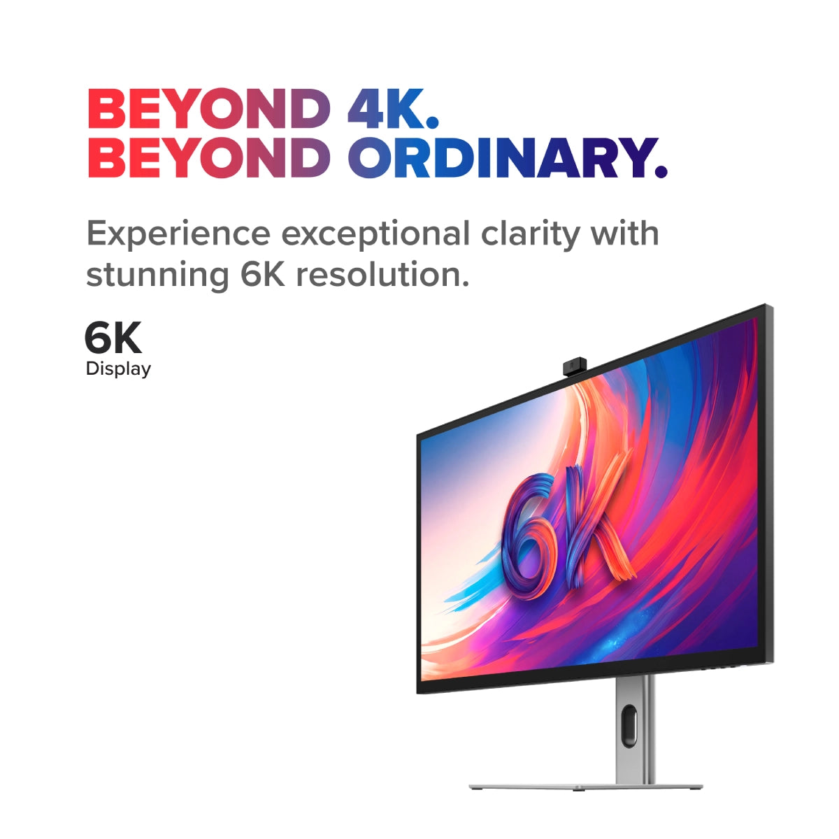Clarity 32" Max Pro 6K Monitor with 90W Power Delivery and 12MP Webcam