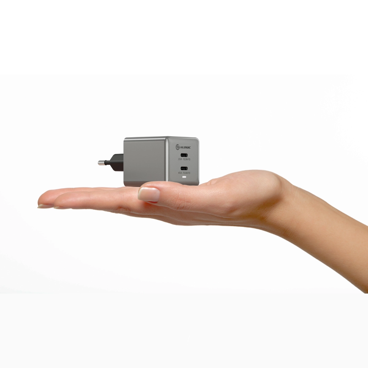 Dual USB-C Rapid Power 70W Cube GaN Charger