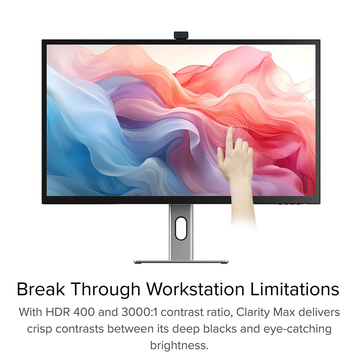 Clarity Max Touch 32" UHD 4K Monitor with USB-C Power Delivery, Webcam and Touch Screen + Thunderbolt 4 BLAZE Hub