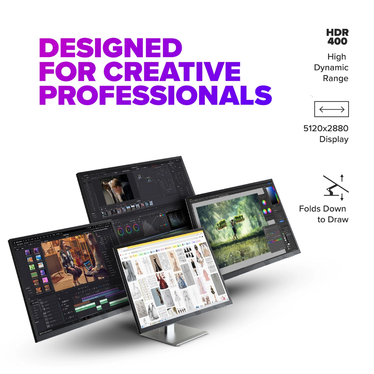 Clarity 5K Fold Touch 27" Monitor with USB-C Power Delivery and Touchscreen