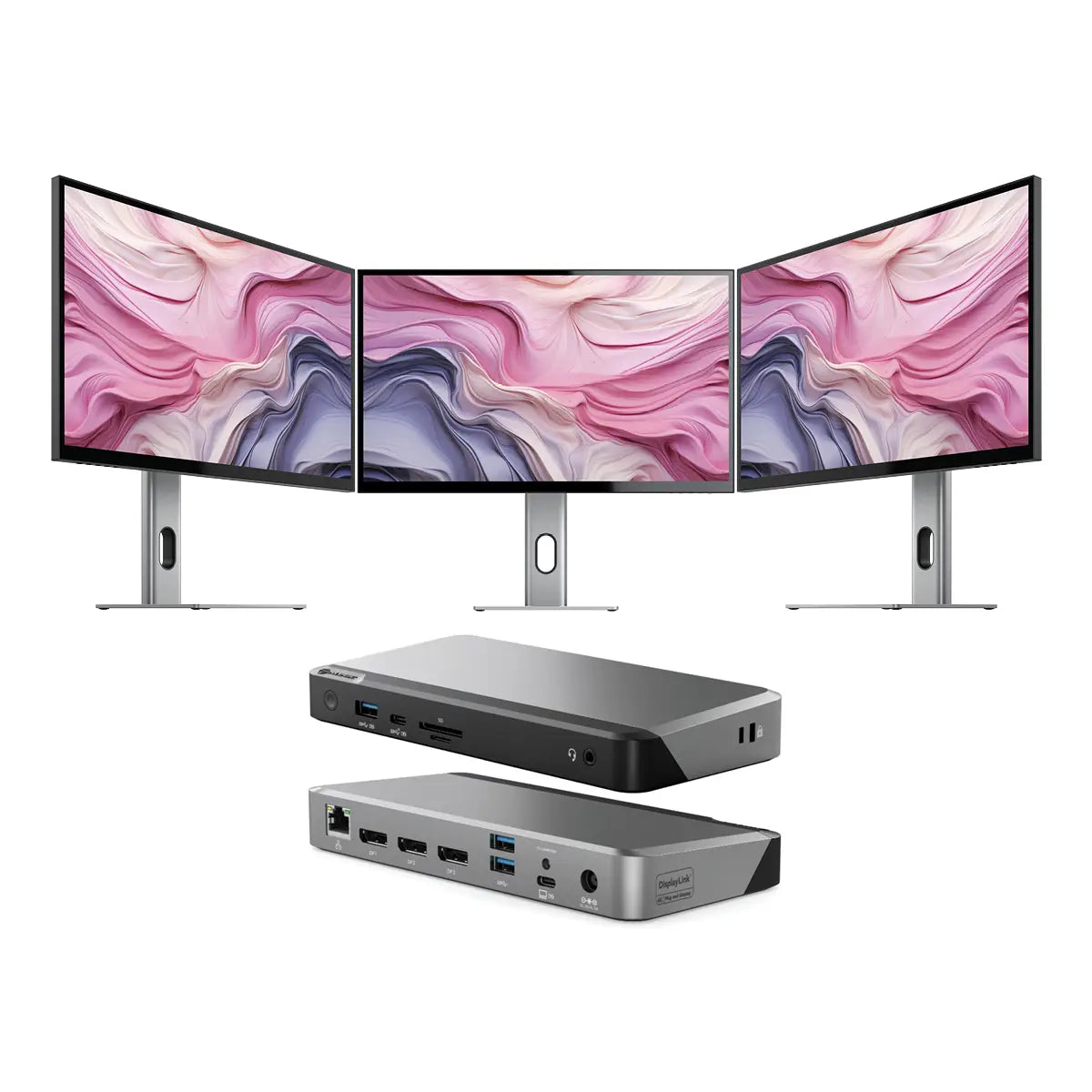 CLARITY 27'' UHD 4K Monitor (Pack of 3) + DX3 Triple 4K Display Univer ...