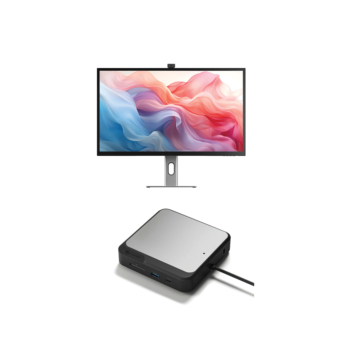 Clarity Max Touch 32" UHD 4K Monitor with USB-C Power Delivery, Webcam and Touch Screen + Dual 4K Universal Docking Station - DisplayPort Edition
