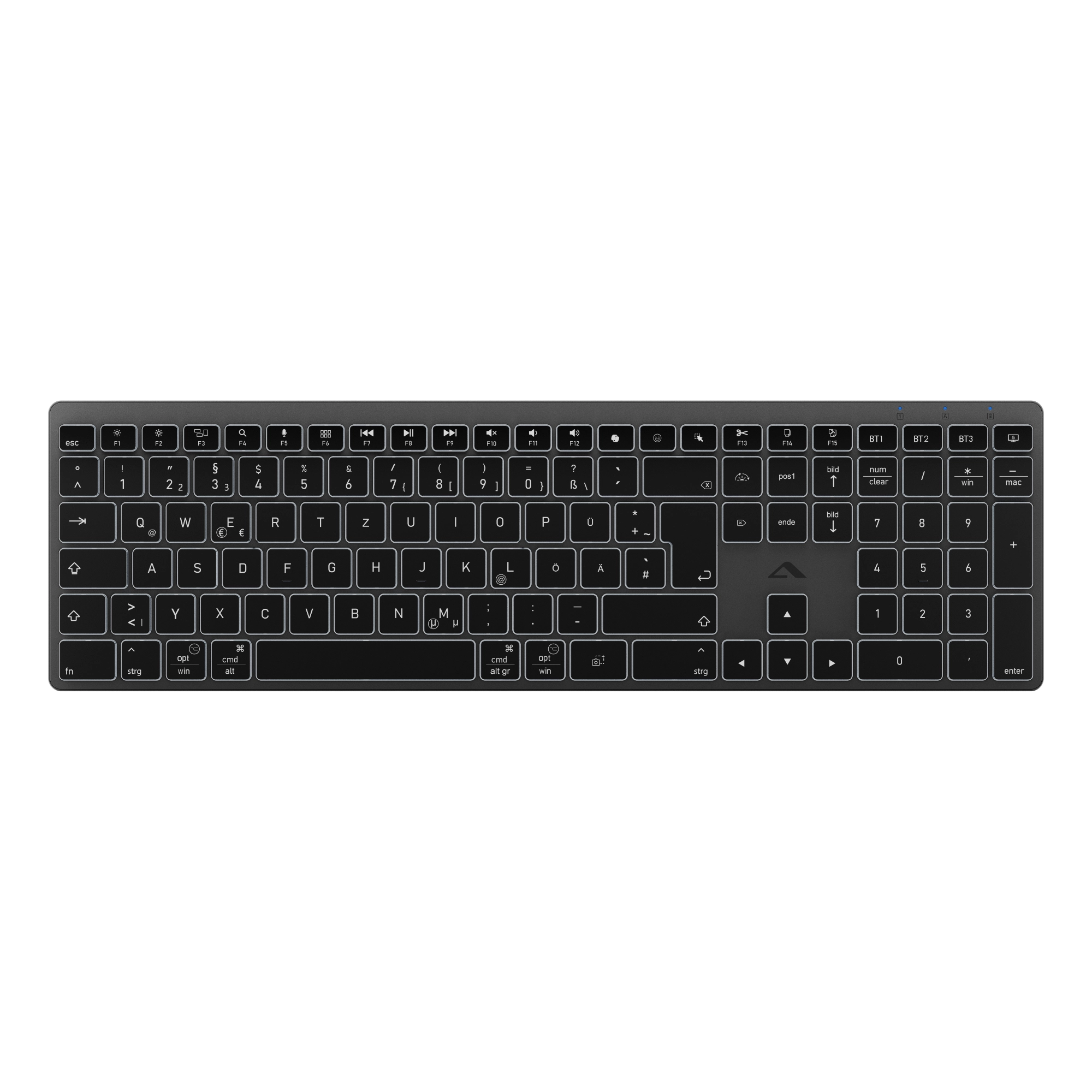 Hush Full Size USB-C Rechargeable Wireless Keyboard with Backlight
