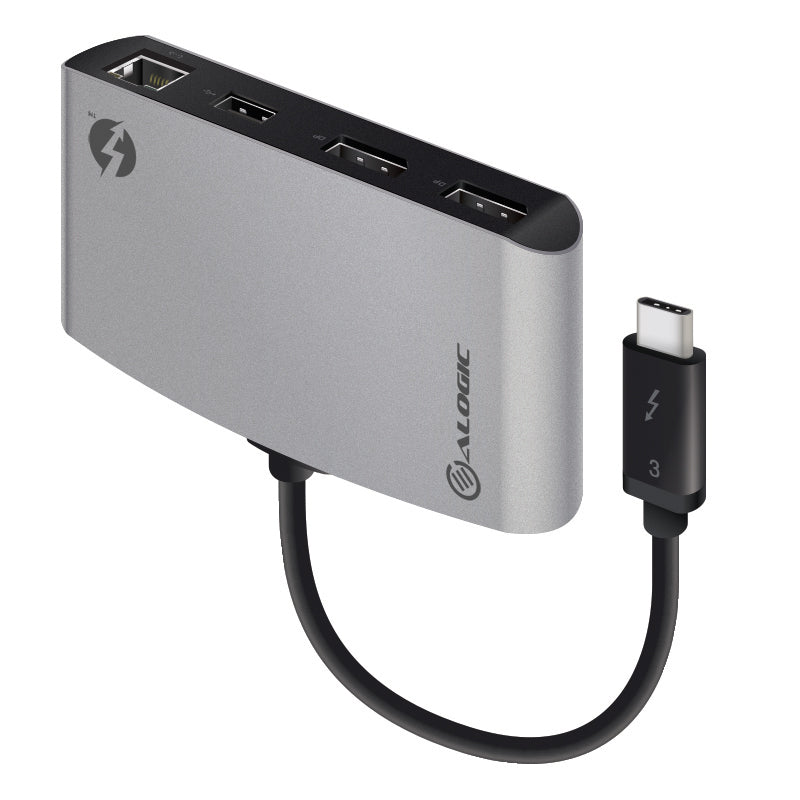 Alogic Thunderbolt 3 Dual Display Portable Docking Station With 4K - Space Grey